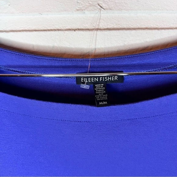 Eileen Fisher Periwinkle 3/4 Sleeve Square Neck Shift Dress, Women’s Size Medium - Picture 4 of 7